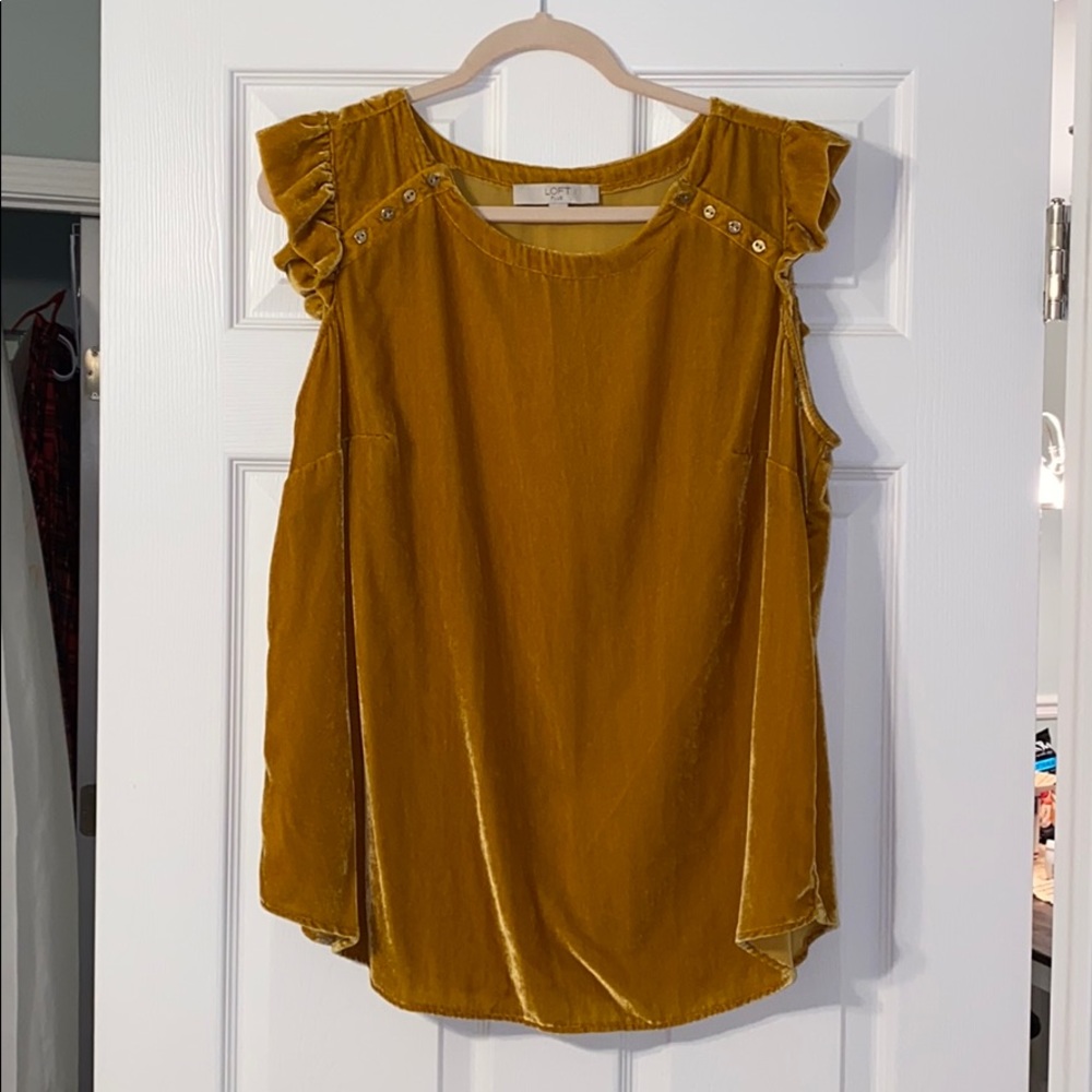 LOFT velvet shirt with button detail